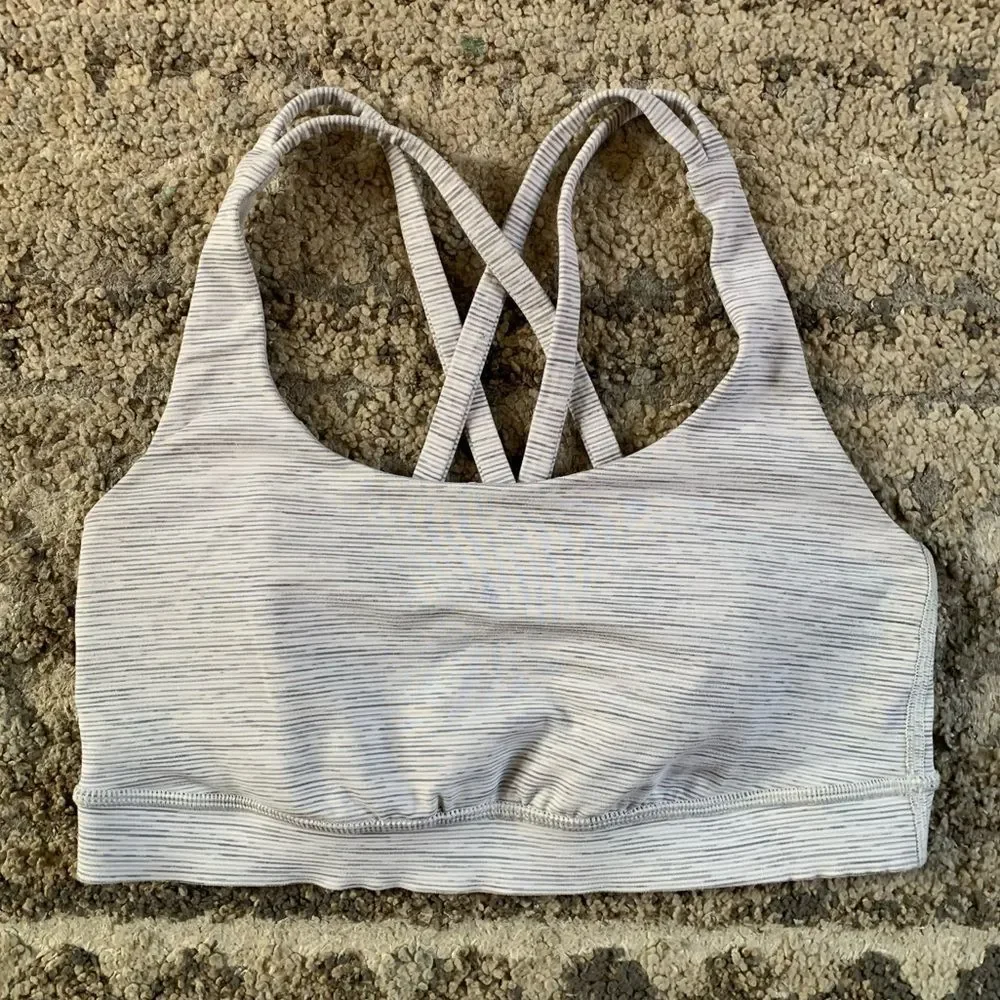 Lululemon Energy Bra Wee Are From Space Grey Alpine White Sport Bra 4
